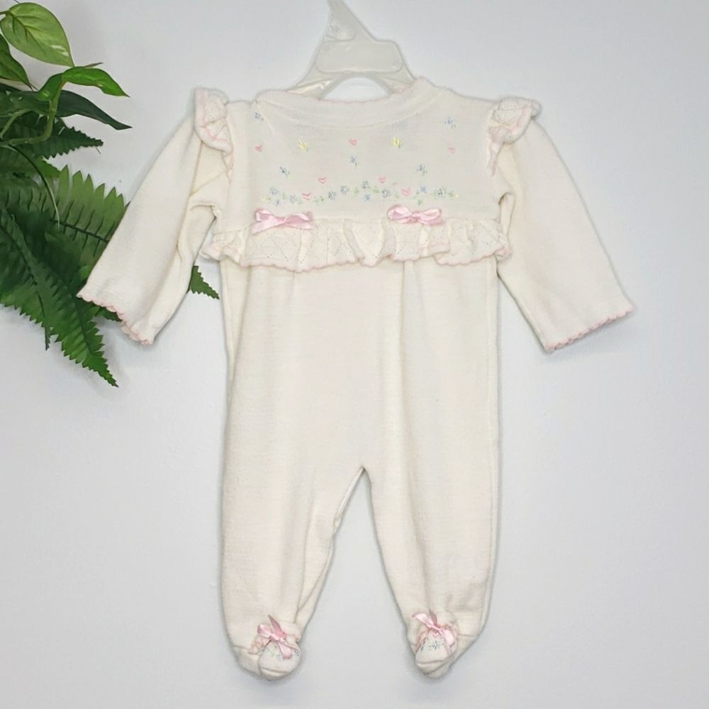 Vintage Baby Kisses Knit Romper Size 3/6 Months